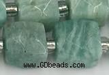 CCU787 15 inches 10*10mm faceted cube amazonite beads