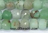 CCU834 15 inches 4mm faceted cube Australia chrysoprase beads