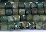 CCU892 15 inches 4mm faceted cube gemstone beads