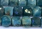 CCU894 15 inches 4mm faceted cube apatite beads