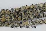 CCU93 15.5 inches 4*4mm cube dalmatian jasper beads wholesale