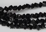 CCU94 15.5 inches 4*4mm cube black agate beads wholesale