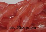 CCY01 15.5 inches 12*22mm faceted rice cherry quartz beads wholesale