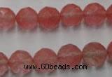 CCY114 15.5 inches 12mm faceted round cherry quartz beads wholesale