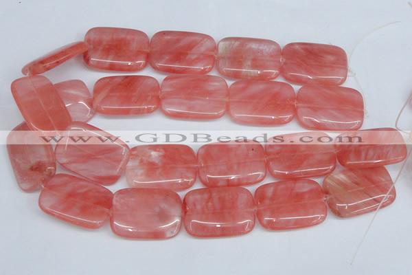 CCY163 15.5 inches 25*35mm rectangle cherry quartz beads wholesale