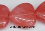 CCY164 15.5 inches 30*30mm heart cherry quartz beads wholesale