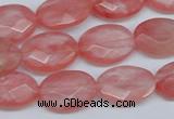 CCY165 15.5 inches 13*18mm faceted oval cherry quartz beads