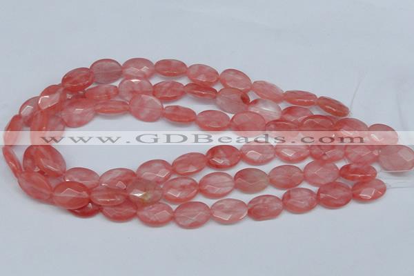 CCY165 15.5 inches 13*18mm faceted oval cherry quartz beads