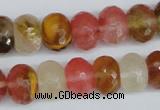 CCY208 15.5 inches 12*16mm faceted rondelle volcano cherry quartz beads