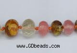 CCY209 4*8mm - 13*18mm faceted rondelle volcano cherry quartz beads