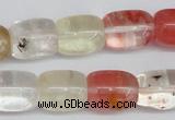 CCY210 15.5 inches 12*16mm cuboid volcano cherry quartz beads