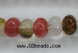 CCY404 15.5 inches 10*14mm faceted rondelle volcano cherry quartz beads