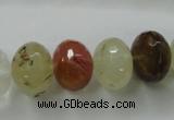 CCY405 15.5 inches 14*18mm faceted rondelle volcano cherry quartz beads