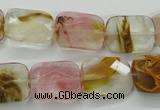 CCY432 15.5 inches 13*18mm faceted rectangle volcano cherry quartz beads