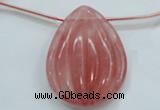 CCY57 30*40mm top-drilled teardrop cherry quartz beads wholesale