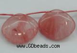 CCY58 25*30mm top-drilled conch cherry quartz beads wholesale