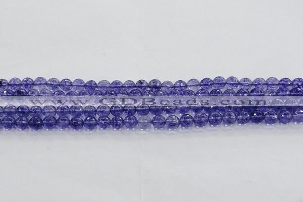 CCY602 15.5 inches 8mm faceted round blue cherry quartz beads