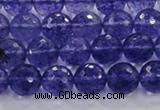 CCY603 15.5 inches 10mm faceted round blue cherry quartz beads