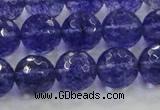 CCY605 15.5 inches 14mm faceted round blue cherry quartz beads