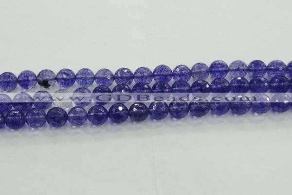 CCY605 15.5 inches 14mm faceted round blue cherry quartz beads