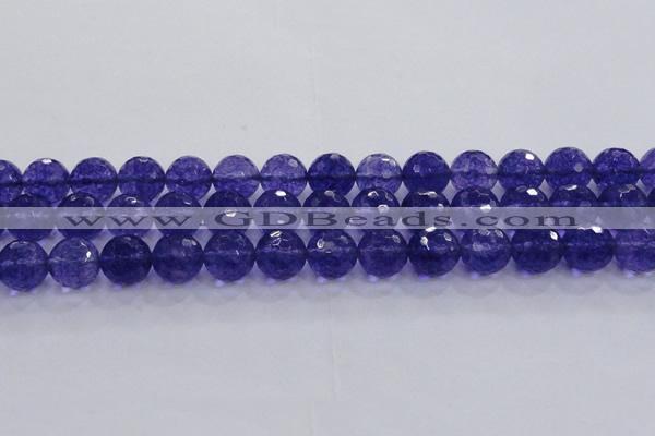 CCY607 15.5 inches 18mm faceted round blue cherry quartz beads