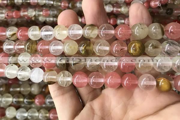 CCY633 15.5 inches 10mm round volcano cherry quartz beads wholesale