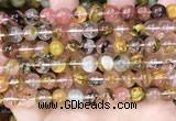 CCY642 15.5 inches 8mm round volcano cherry quartz beads