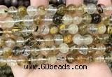 CCY647 15.5 inches 8mm round volcano cherry quartz beads