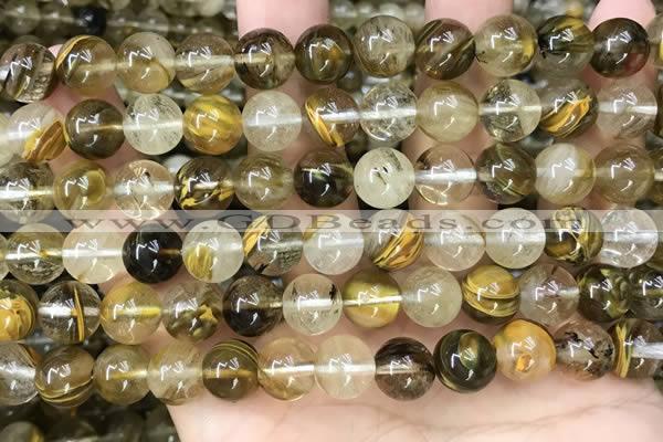 CCY648 15.5 inches 10mm round volcano cherry quartz beads