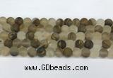 CCY662 15.5 inches 10mm round matte volcano cherry quartz beads