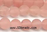 CCY671 15 inches 6mm round matte cherry quartz beads