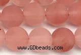 CCY672 15 inches 8mm round matte cherry quartz beads