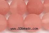 CCY674 15 inches 12mm round matte cherry quartz beads