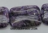 CDA312 15.5 inches 25*35mm rectangle dyed dogtooth amethyst beads