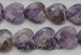 CDA325 15.5 inches 16*16mm faceted heart dyed dogtooth amethyst beads