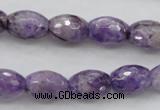 CDA333 15.5 inches 10*14mm faceted rice dyed dogtooth amethyst beads