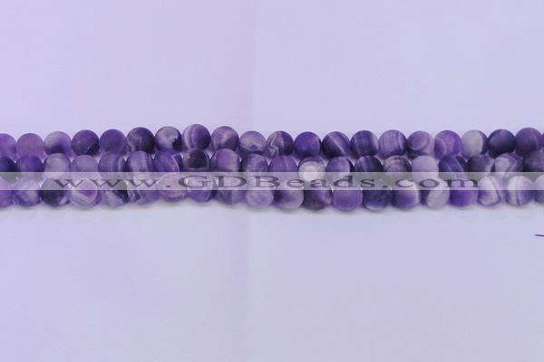 CDA354 15.5 inches 12mm round matte dogtooth amethyst beads