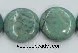 CDB18 15.5 inches 25mm flat round natural new dragon blood jasper beads