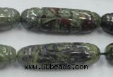 CDB204 12*40mm carved cylinder natural dragon blood jasper beads