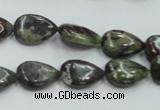 CDB215 15.5 inches 10*14mm flat teardrop natural dragon blood jasper beads