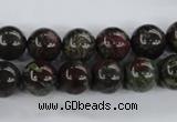 CDB253 15.5 inches 12mm round natural dragon blood jasper beads