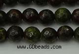 CDB311 15.5 inches 6mm faceted round dragon blood jasper beads