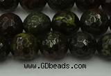 CDB313 15.5 inches 10mm faceted round dragon blood jasper beads