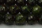 CDB314 15.5 inches 12mm faceted round dragon blood jasper beads