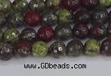 CDB328 15.5 inches 4mm faceted round A grade dragon blood jasper beads