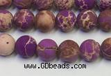 CDE1020 15.5 inches 4mm round matte sea sediment jasper beads