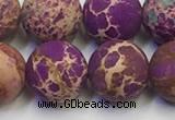 CDE1024 15.5 inches 12mm round matte sea sediment jasper beads