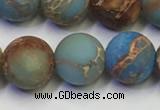 CDE1033 15.5 inches 10mm round matte sea sediment jasper beads