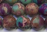 CDE1037 15.5 inches 8mm round matte sea sediment jasper beads