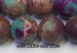 CDE1038 15.5 inches 10mm round matte sea sediment jasper beads